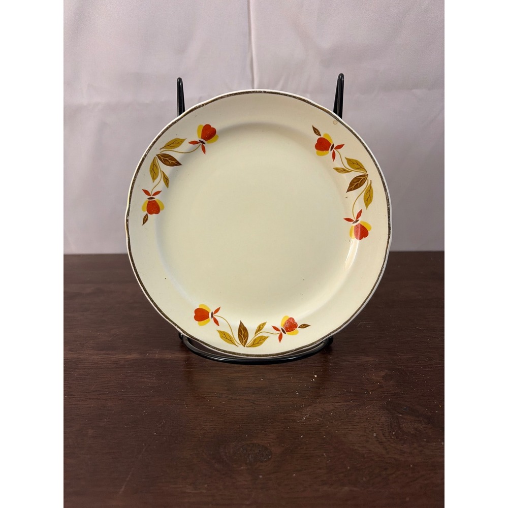 Hall China Autumn Leaf Bread Plate Mary Dunbar Jewel Homemakers 6.25" Vintage